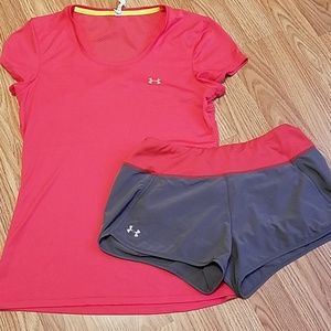 Under armour top and short set